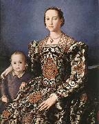 BRONZINO, Agnolo Eleonora of Toledo with her son Giovanni de- Medici